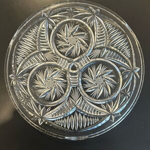 Vintage Pinwheel Crystal Cake Plate
